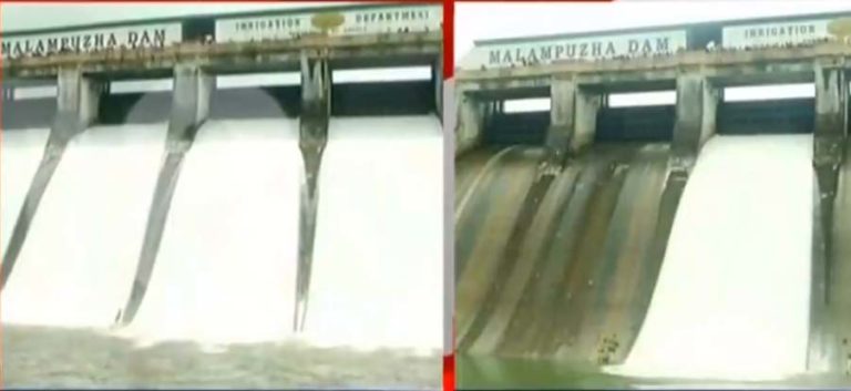 മലമ്പുഴ ഡാംമിന്റെ ഷട്ടറുകൾ തുറന്നു
