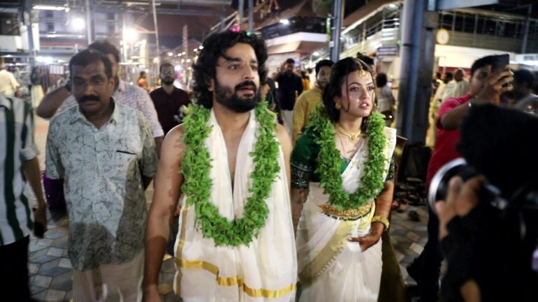 നടി അപർണദാസും നടൻ ദീപക്കും ഗുരുവായൂർ അമ്പലനടയിൽ വിവാഹിതരായി