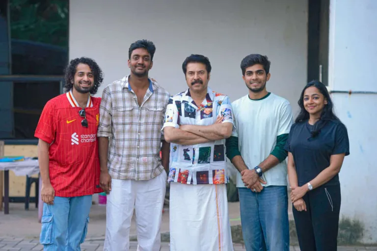 വേഫെറർ ഫിലിംസിൻ്റെ സെറ്റിൽ മെഗാസ്റ്റാർ മമ്മൂട്ടി; കല്യാണി പ്രിയദർശൻ- നസ്‌ലിൻ ചിത്രം പുരോഗമിക്കുന്നു