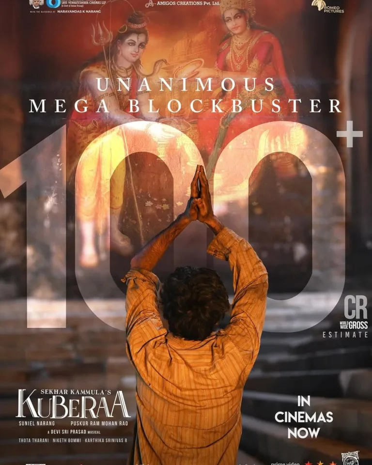 100 കോടി ആഗോള ഗ്രോസ് പിന്നിട്ട് ഐതിഹാസിക വിജയവുമായി ധനുഷ്- ശേഖർ കമ്മുല ചിത്രം “കുബേര”