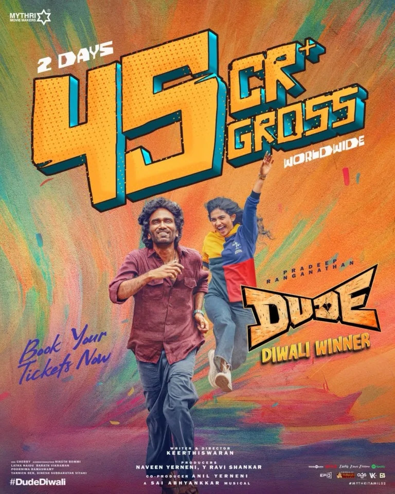 ഡ്യൂഡ്’ 50 കോടിയിലേക്ക്! പ്രദീപ് രംഗനാഥന്‍റെ ഏറ്റവും വലിയ പണം വാരിപ്പടമാകാൻ ‘ഡ്യൂഡ്’, തിയേറ്ററുകളിൽ ജനപ്രവാഹം