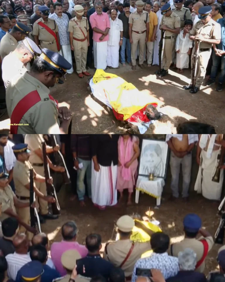 ശ്രീനിവാസന് അന്ത്യവിശ്രമം. വീട്ടുവളപ്പിൽ ; സംസ്കാര ചടങ്ങുകൾ പൂർത്തിയായി; ഔദ്യോഗിക ബഹുമതികളോടെ യാത്രയാക്കി