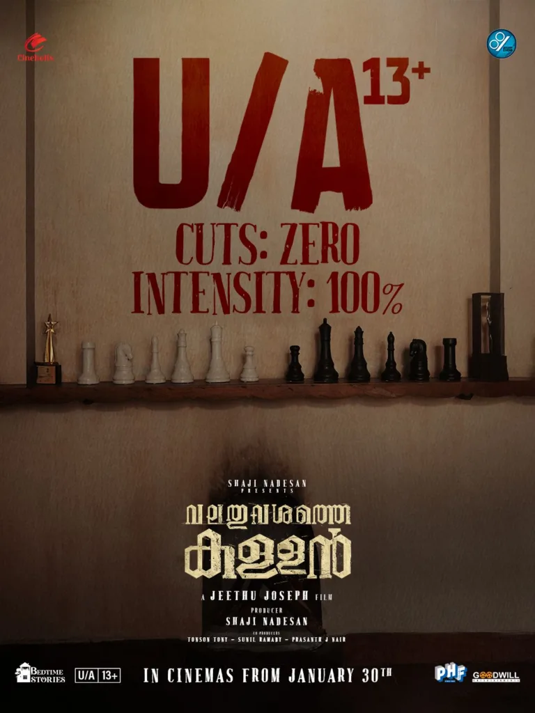ജീത്തു ജോസഫ് ഒരുക്കുന്ന ബിജു മേനോൻ – ജോജു ജോർജ്ജ് ചിത്രം ‘വലതുവശത്തെ കള്ളന്’ യുഎ സർട്ടിഫിക്കറ്റ്; ചിത്രം ജനുവരി 30-ന് തിയേറ്ററുകളിൽ