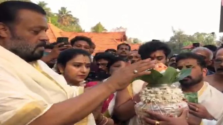 ഏറ്റുമാനൂർ ക്ഷേത്രത്തിൽ സഹസ്രകലശകുടം സമർപ്പണം നടത്തി സുരേഷ് ​ഗോപി