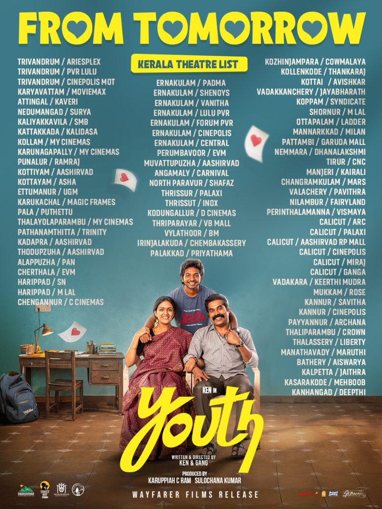 കെൻ കരുണാസ് ചിത്രം “യൂത്ത്” നാളെ മുതൽ, തീയേറ്റർ ലിസ്റ്റ് പുറത്ത്; ചിത്രം കേരളത്തിലെത്തിക്കുന്നത് ദുൽഖർ സൽമാന്റെ വേഫറെർ ഫിലിംസ്