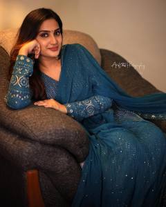 aditi-ravi-in-blue-a-line-dress