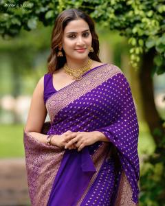 aditi-ravi-in-violet-pattu-saree-photos-001