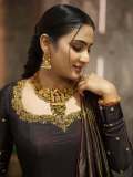 aditi-ravi-in-coffee-brown-churidar-with-ornaments-style-photos-002