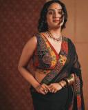 actress-aditi-ravi-latest-photos-in-black-saree-style-with-blouse