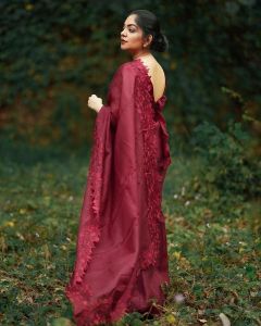 ahaana-krishna-kumar-in-red-saree-photos