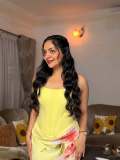 ahana-krishna-in-yellow-body-fit-gown-dress-photo