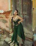 anarkali-marikar-in-structured-olive-green-corset-top-with-thin-straps-and-cupped-satin-detailing-at-the-bust-paired-with-dark-green-flared-skirt-006