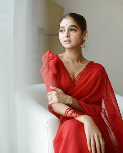 anaswara-rajan-in-red-saree-photos