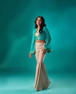anikha-surendran-in-bell-bottom-pants-with-coat-dress-photos