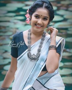 anikha surendran new saree photos-001