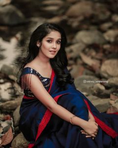 anikha surendran new saree photos-002