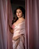 anjali-wearing-thread-work-peach-saree-with-combo-blouse-ideas-photos