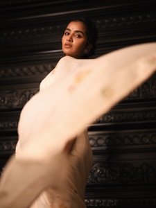 anupama-parameswaran-in-beige-colour-organza-saree-photos-003