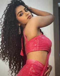 anupama-parameswaran-new-photos-in-Party-Wear-Sequence-Saree