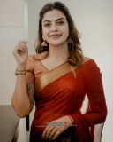 anusree-in-red-chiffon-saree