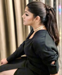 aparna-balamurali-in-Black-Long-Sleeve-Wrap-Style-Dress-001