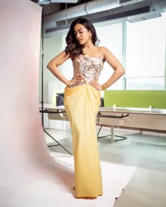 catherine-tresa-in-flower-sequin-corset-drape-dress-photos-005