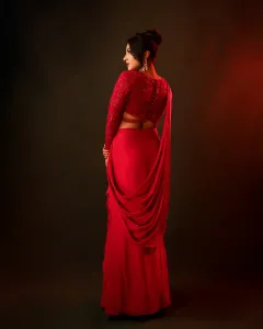 catherine-tresa-in-red-lehenga-saree-ready-to-wear-photos