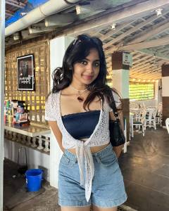 devika-sanjay-in-Women-Blue-Regular-Shorts-and-top-photos-001