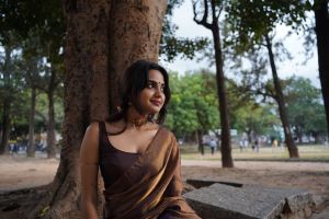 devika-sanjay-in-violet-tissue-saree-photos-004
