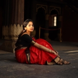 devika-sanjay-red-saree-look