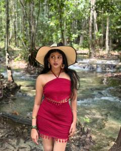 drishya-raghunath-in-maroon-beach-dress-photos