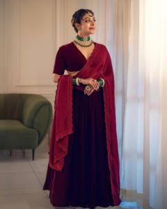 durga-krishna-in-beetroot-colour-velvet-lehenga-dress-photos-002