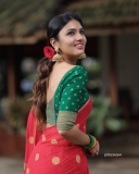gayathri-suresh-new-red-saree-photos