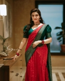 honey-rose-in-red-half-saree-photos