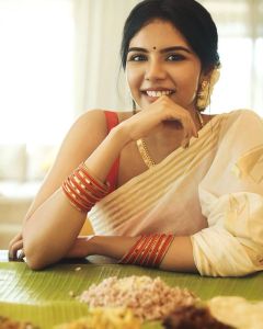 actress kalyani priyadarshan new onam kerala saree photos-005