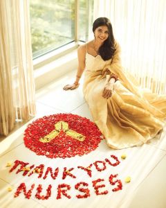 actress kalyani priyadarshan new onam kerala saree photos