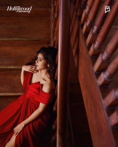 kalyani-priyadarshan-in-red-gown-with-open-neck-design-001