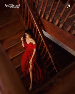 kalyani-priyadarshan-in-red-gown-with-open-neck-design-003