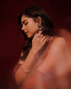 kalyani-priyadarshan-in-wine-red-lehenga-dress-photos-004
