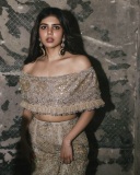 kalyani-priyadarshan-in-off-shoulder-gown-dress-golden-colour-photos