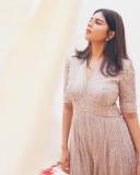 actress-kalyani-priyadarshan-new-photos-in-Peach-colour-gown