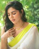 actress-kalyani-priyadarshan-new-photos-in-kerala-white-saree-with-golden-border-005