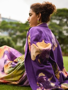 keerthi-suresh-in-Purple-Cotton-Applique-Floral-Trench-Coat-photos-004