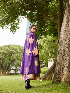 keerthi-suresh-in-Purple-Cotton-Applique-Floral-Trench-Coat-photos-006