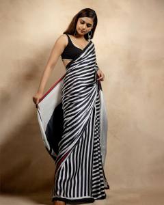 keerthi-suresh-in-black-and-white-line-saree-images-003