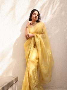 keerthy-suresh-in-yellow-saree-with-makeup-look-photos
