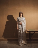 Keerthy-Suresh-in-Bright-light-metallic-linen-saree-from-kaas-collection