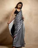 keerthi-suresh-in-black-and-white-line-saree-images-003