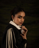 keerthy-suresh-new-look-in-Black-multi-binded-shirt-with-pant