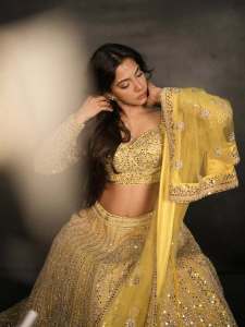 madonna-sebastian-in-lemon-yellow-lehenga-with-mirror-sequence-and-wide-neck-blouse-photos-002